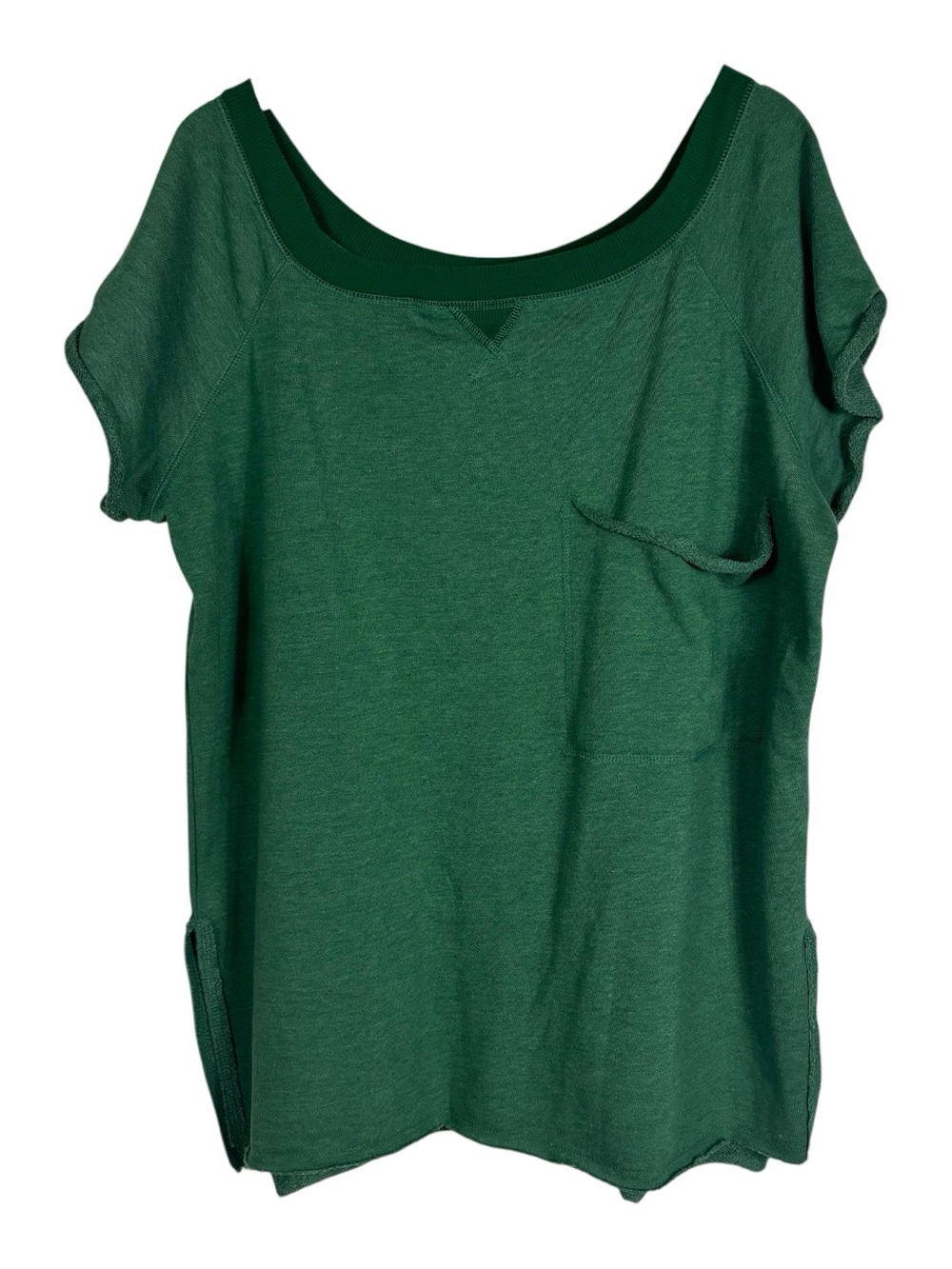 Free People Movement One To Beat Heritage Green Sweatshirt Top Pocket Tee XL